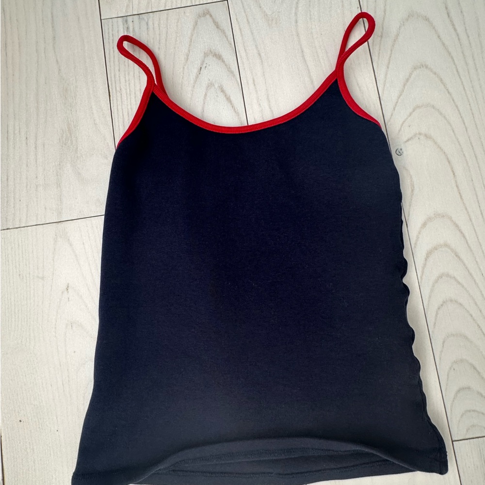 Zara Black Top with Red Trim